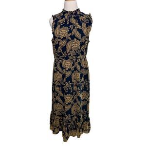 J. Crew Factory antique floral print mock neck sleeveless dress size 10
